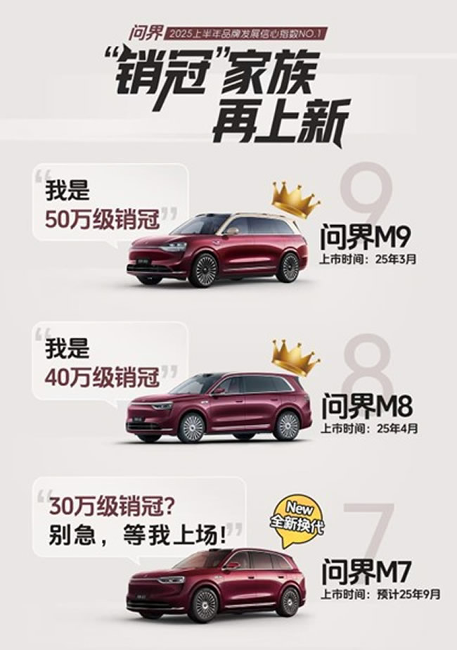 问界“三王牌”联袂登场！全新问界M7黑白武士款官宣9月上市